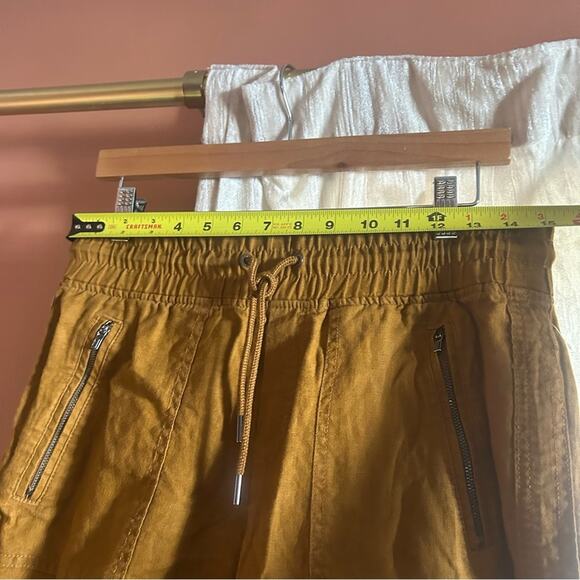 Athleta Cabo Linen Jogger Toasted Ochre Gold Burnt Orange Athleisure Size 4 - Picture 7 of 9